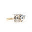 Ring Toi Et Moi 1.00ctw Emerald & Heart Lab Grown Diamonds 14ky 1.5mm Sz7 2.13g 126040043
