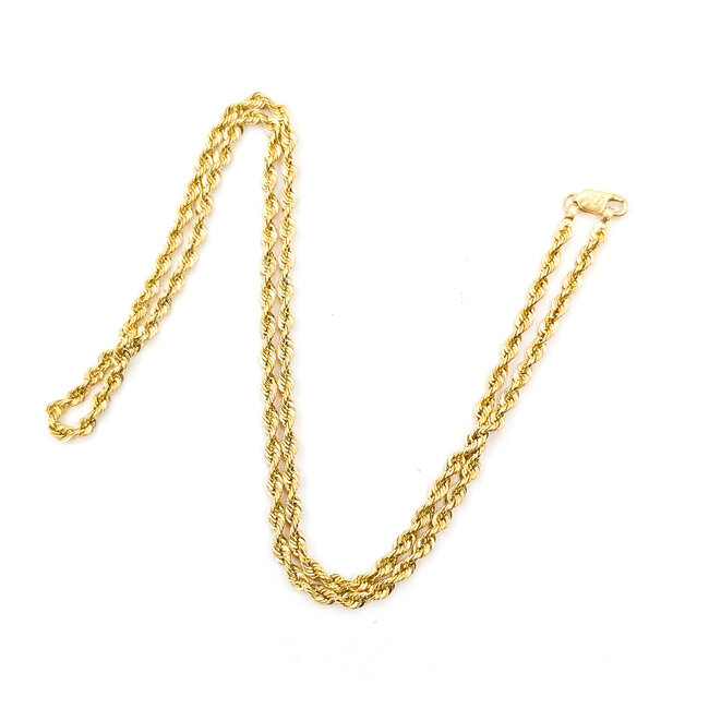 Necklace Rope Link 14ky 3mm 20" 13.06g 126042009
