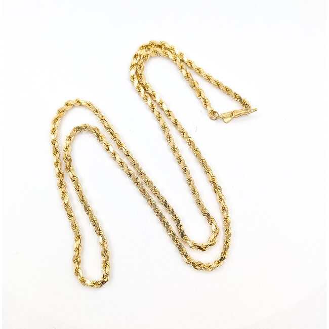 Necklace Rope Link 14ky 3mm 22" 7.02g 126042008