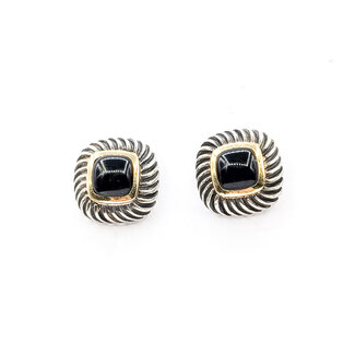 Earrings David Yurman Cable Stud 6x6mm Black Onyx 925 13.5mm 8.8g 226040005