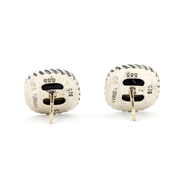 Earrings David Yurman Cable Stud 6x6mm Black Onyx 925 13.5mm 8.8g 226040005