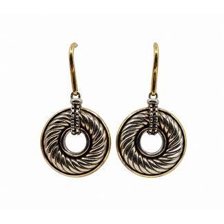 Earrings David Yurman Cable Circle Drop 18ky/925 1.5x.75" 10.3g 226042003