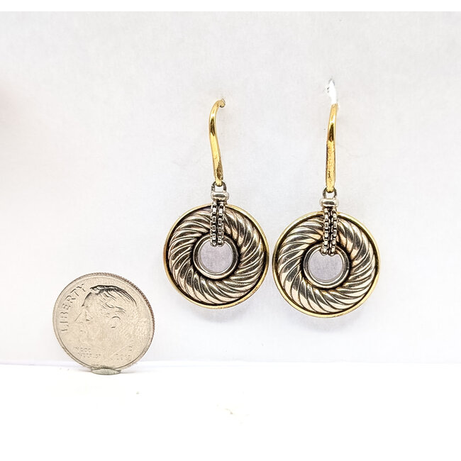 Earrings David Yurman Cable Circle Drop 18ky/925 1.5x.75" 10.3g 226042003