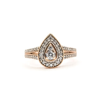 Ring Bridal Milgrain Halo .20ctw Round Diamonds 10kr 11mm Sz4.5 2.67g 126030088