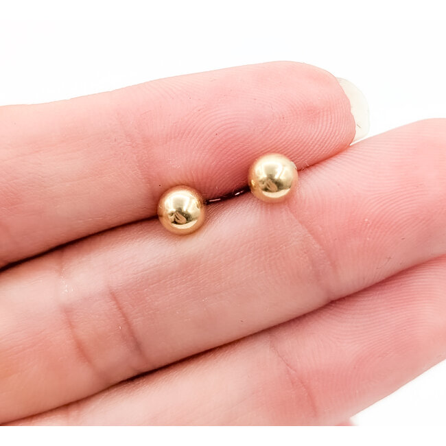 Earrings Stud Ball 14ky 5mm .2g 126022008