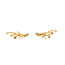 Earrings Stud Cresent Moon .02ctw Round Diamonds 14ky .6x.25" 1.43g 126030036