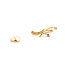 Earrings Stud Cresent Moon .02ctw Round Diamonds 14ky .6x.25" 1.43g 126030036