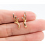 Earrings Stud Cresent Moon .02ctw Round Diamonds 14ky .6x.25" 1.43g 126030036