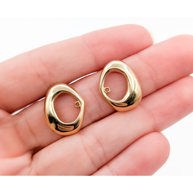 Earring Jackets 14ky 17x13mm 3.14g 126032015