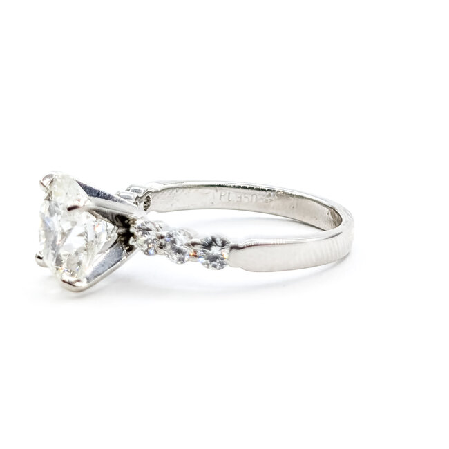 Ring Engagement 2.5ct Round Lab Grown Diamond IGI Report: 758540207 VVS2 F 0.5ctw Diamonds Platinum 2.5mm Sz6 3.9g 126038013