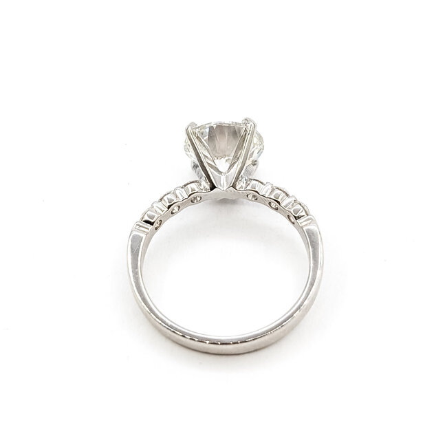Ring Engagement 2.5ct Round Lab Grown Diamond IGI Report: 758540207 VVS2 F 0.5ctw Diamonds Platinum 2.5mm Sz6 3.9g 126038013