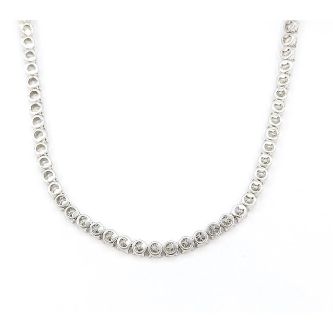 Necklace Tennis 20.50ctw Round Lab Grown Diamonds 14kw 4.3mm 18" 37.51g 226040014
