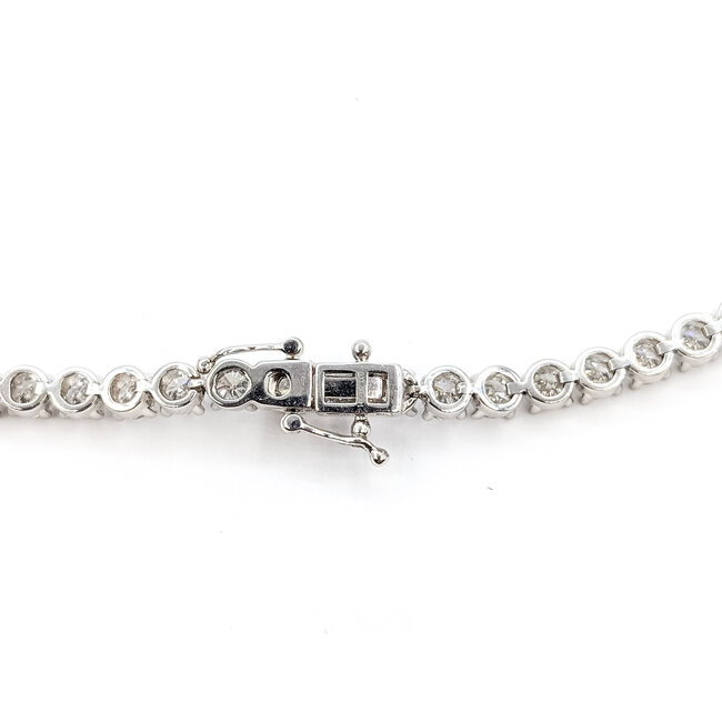 Necklace Tennis 20.50ctw Round Lab Grown Diamonds 14kw 4.3mm 18" 37.51g 226040014