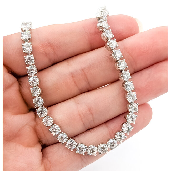 Necklace Tennis 20.50ctw Round Lab Grown Diamonds 14kw 4.3mm 18" 37.51g 226040014