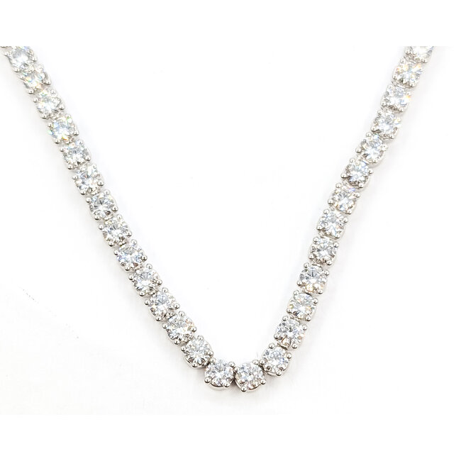 Necklace Tennis 20.50ctw Round Lab Grown Diamonds 14kw 4.3mm 18" 37.51g 226040014