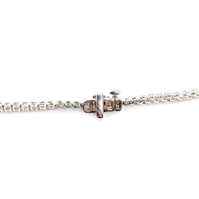 Necklace Tennis 7ctw Round Lab Grown Diamonds 14kw Graduated 2.2-4.5mm 18" 19.34g 226040016