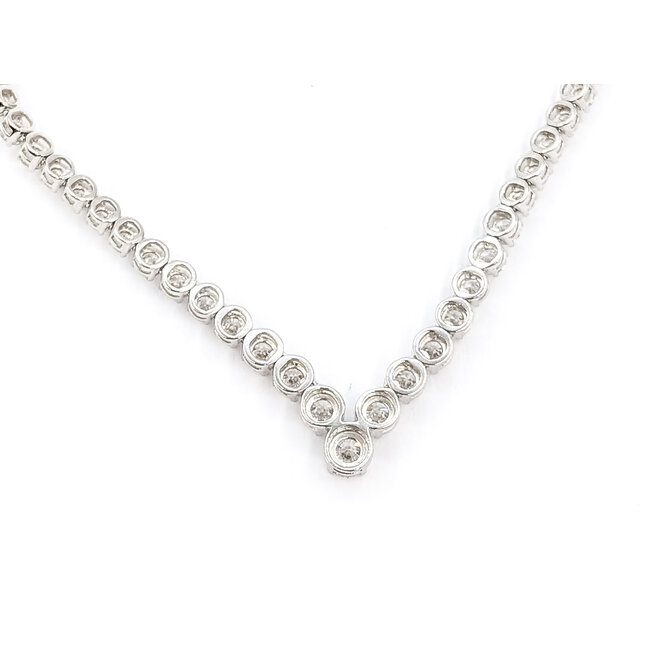 Necklace Tennis 7ctw Round Lab Grown Diamonds 14kw Graduated 2.2-4.5mm 18" 19.34g 226040016