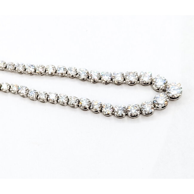 Necklace Tennis 7ctw Round Lab Grown Diamonds 14kw Graduated 2.2-4.5mm 18" 19.34g 226040016