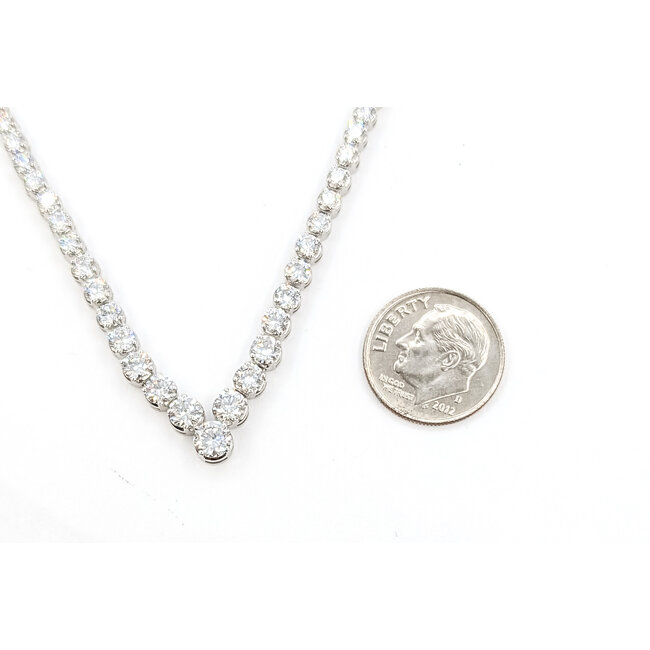 Necklace Tennis 7ctw Round Lab Grown Diamonds 14kw Graduated 2.2-4.5mm 18" 19.34g 226040016