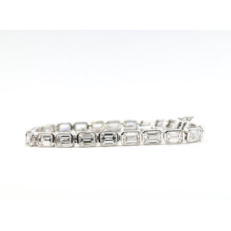 Bracelet Tennis 16ctw Emerald Lab Grown Diamonds 14kw 5mm 7.25" 13.74g 226040015