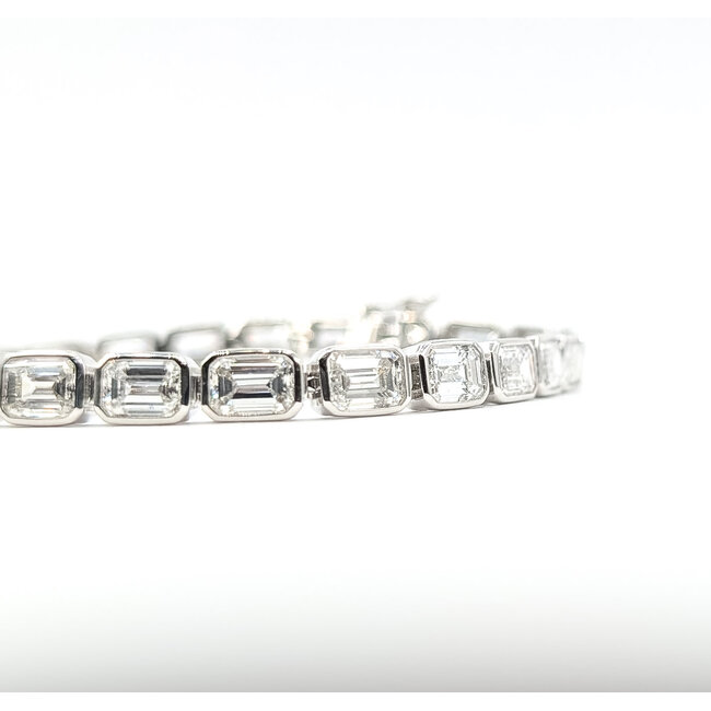 Bracelet Tennis 16ctw Emerald Lab Grown Diamonds 14kw 5mm 7.25" 13.74g 226040015