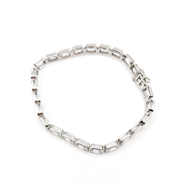 Bracelet Tennis 16ctw Emerald Lab Grown Diamonds 14kw 5mm 7.25" 13.74g 226040015