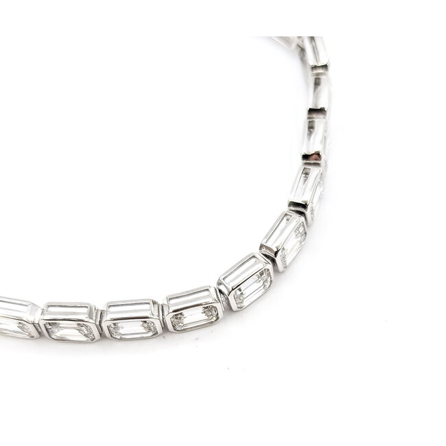 Bracelet Tennis 16ctw Emerald Lab Grown Diamonds 14kw 5mm 7.25" 13.74g 226040015