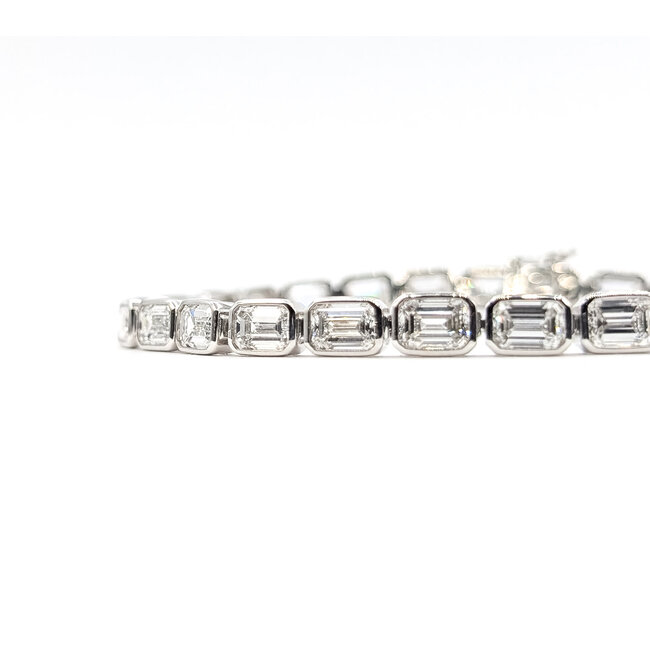 Bracelet Tennis 16ctw Emerald Lab Grown Diamonds 14kw 5mm 7.25" 13.74g 226040015