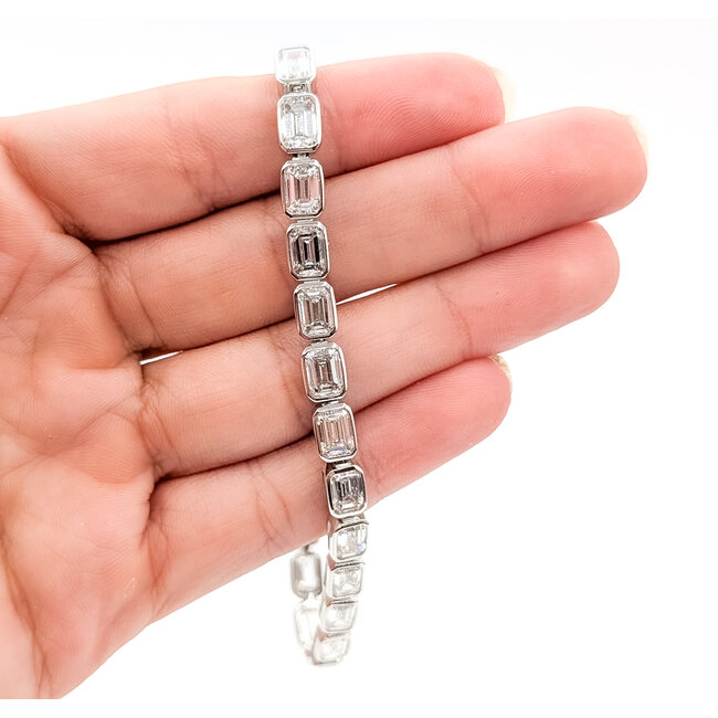 Bracelet Tennis 16ctw Emerald Lab Grown Diamonds 14kw 5mm 7.25" 13.74g 226040015