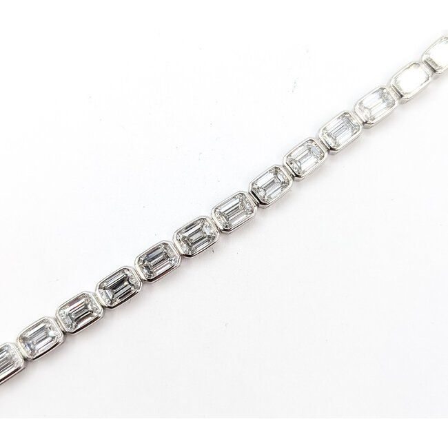 Bracelet Tennis 16ctw Emerald Lab Grown Diamonds 14kw 5mm 7.25" 13.74g 226040015