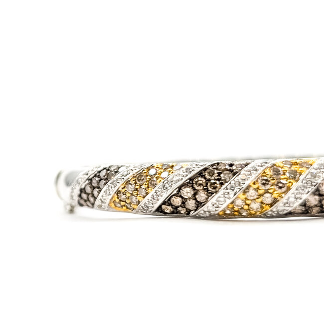 Bracelet Bangle 2.65ctw Round Diamonds 14kw 7.5mm 7.25" 18.76g 226050001
