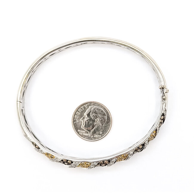 Bracelet Bangle 2.65ctw Round Diamonds 14kw 7.5mm 7.25" 18.76g 226050001