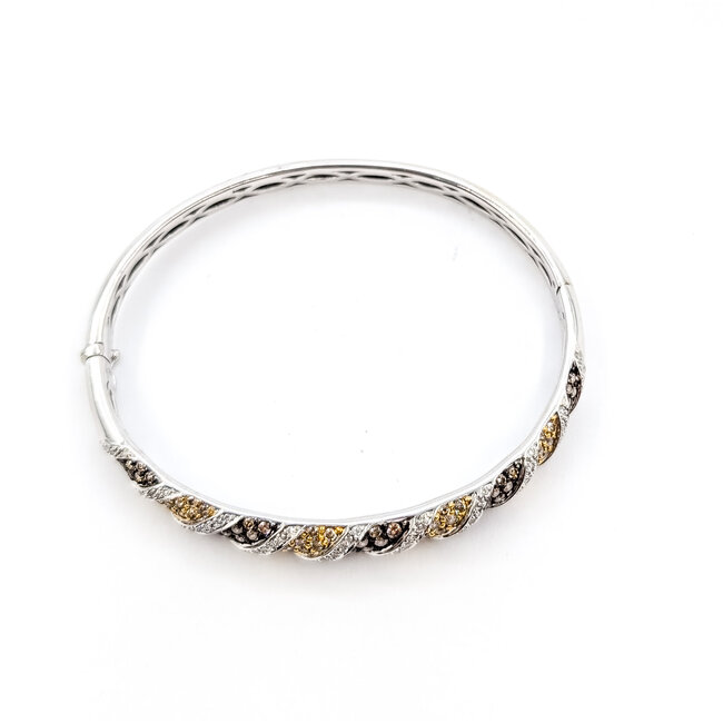 Bracelet Bangle 2.65ctw Round Diamonds 14kw 7.5mm 7.25" 18.76g 226050001