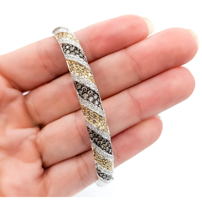 Bracelet Bangle 2.65ctw Round Diamonds 14kw 7.5mm 7.25" 18.76g 226050001