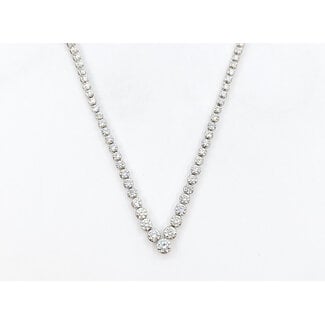 Necklace Tennis 7ctw Round Lab Grown Diamonds 14kw Graduated 2.2-4.5mm 18" 19.34g 226040016
