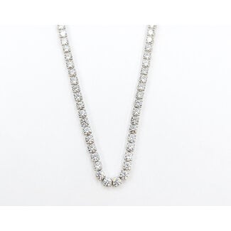 Necklace Tennis 20.50ctw Round Lab Grown Diamonds 14kw 4.3mm 18" 37.51g 226040014