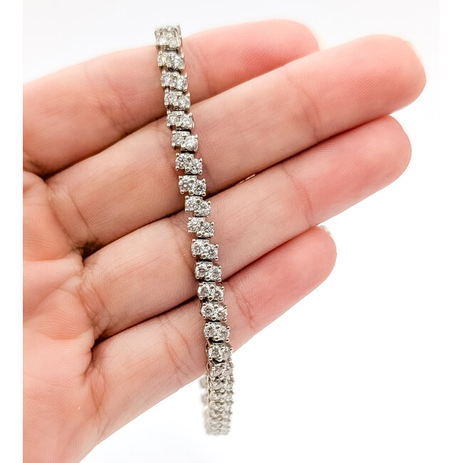 Bracelet Tennis 3.75ctw Round Diamonds 14kw 4.5mm 7.25" 12.81g 226050002
