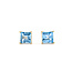 Earrings Stud 2.8ctw Swiss Blue Topaz 14ky 6x6mm 1.85g 226050005