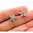 Earrings Stud Flower 1.2ctw Round & Marquise Diamonds 18kw 11mm 3.1g 226050003