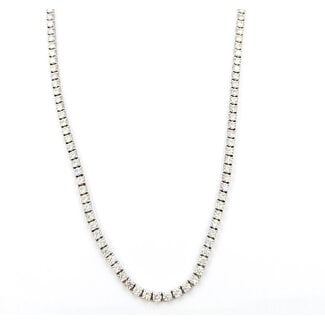 Necklace Tennis 18ctw Round Diamonds 14kw 3mm 22" 29.49g 226050007