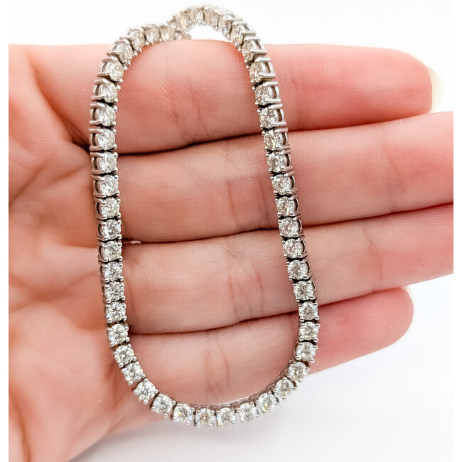 Necklace Tennis 18ctw Round Diamonds 14kw 3mm 22" 29.49g 226050007