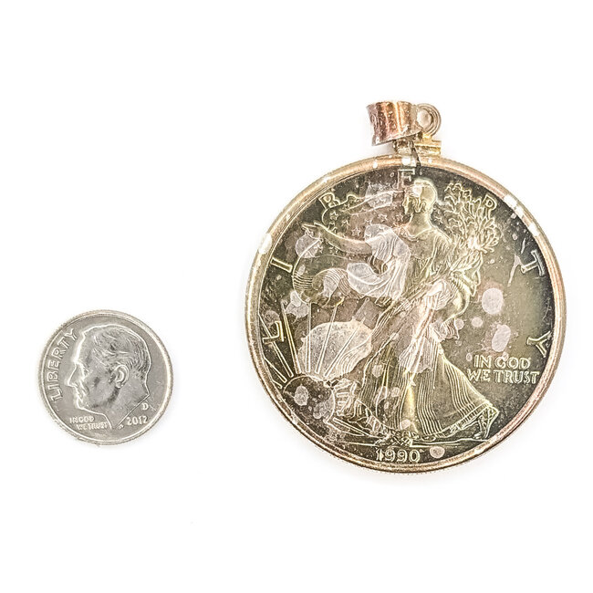 Pendant 1990 1oz Silver Eagle .999 Silver 34.09g 126040104