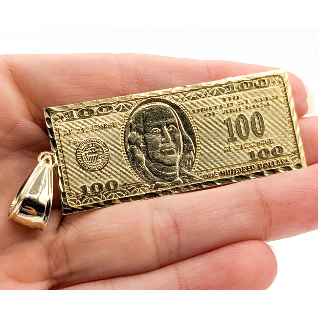 Pendant $100 Bill 10ky 2.5x.9" 8.30g 126042036