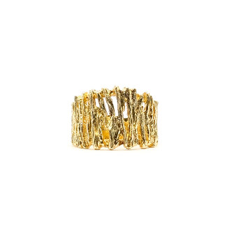Ring Tree Bark Cigar 18ky 14mm Sz7.5 8.2g 126042035