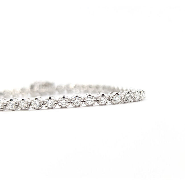 Bracelet Tennis 2.00ctw Round Lab Grown Diamonds 14kw 3.25mm 7.25" 10g 126040025