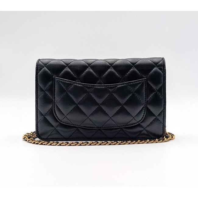 Handbag Chanel WOC Black Lambskin Gold Hardware W/Box & Dust Bag 126045046