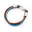 Bracelet Louis Vuitton Brown Monogram LV Treble Blue Leather Cloth Pony Style Calfskin 126055001