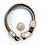 Bracelet Louis Vuitton Brown Monogram LV Treble Blue Leather Cloth Pony Style Calfskin 126055001