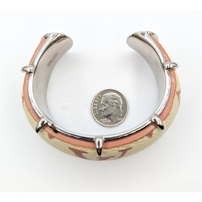 Bracelet Louis Vuitton White and Pink Monogram Canvas Cuff 126055003