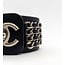 Bracelet Channel Black Leather Chain Turnlock 126055002